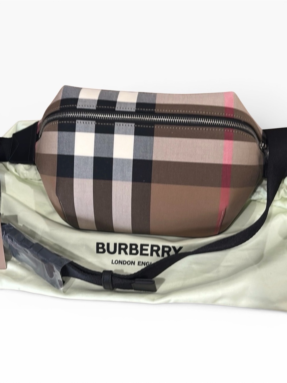 Burberry Medium Super Exploded Check Belt Bag Crossbody Waist Pack MSRP $910 - Picture 3 of 11
